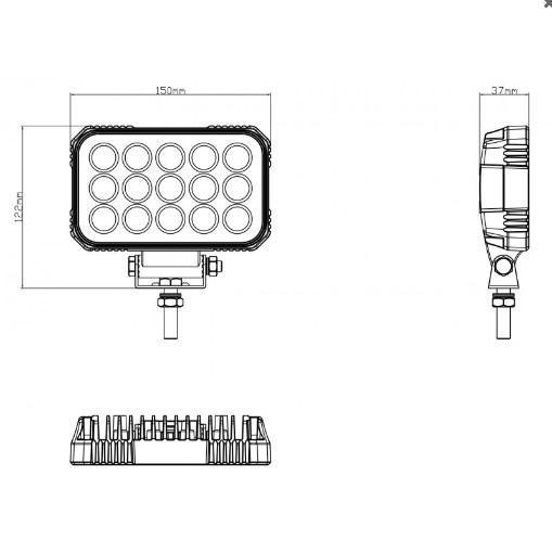 1545 Rectangle LED Work Light (10-20081)-Work Lights-Speed Demon-Dirty Diesel Customs