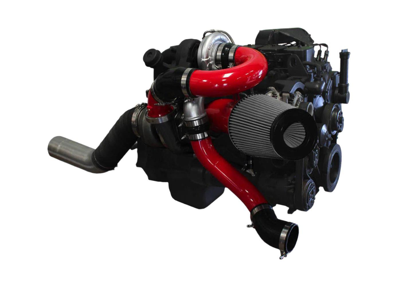 1994-1998 Cummins Low Mount Compound Turbo System (PDC9498LM)-Compound Turbo Kit-Pusher-PDC9498LMX_R-Dirty Diesel Customs