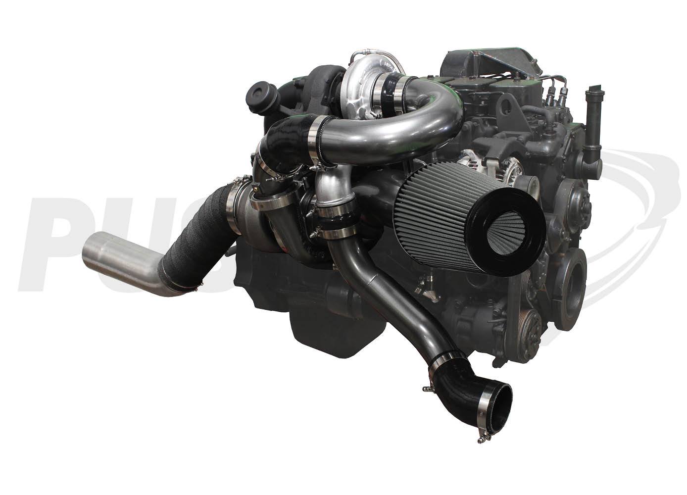 1994-1998 Cummins Low Mount Compound Turbo System (PDC9498LM)-Compound Turbo Kit-Pusher-PDC9498LMX_T-Dirty Diesel Customs