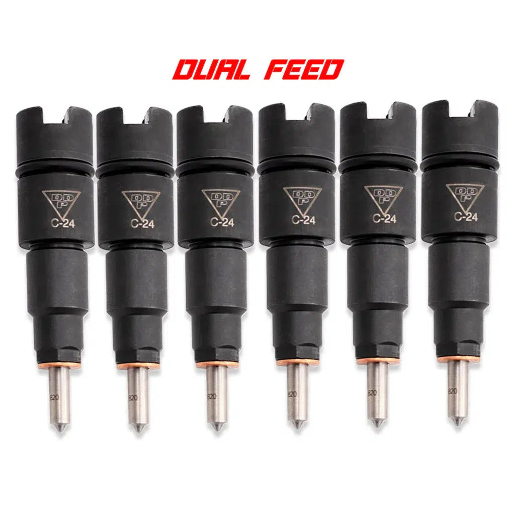 1998.5-2002 Cummins 24V New Custom Dual Feed Injector Set (DDPISB-DFV2)-Performance Injectors-Dynomite Diesel-DDPISB-DFV2-Dirty Diesel Customs