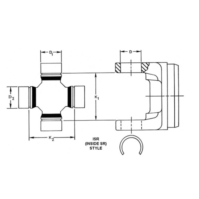 1999-2014 Powerstroke SPL55-3X/1480WJ Front Axle U-Joint (SPL55-3X)-U-Joints-Spicer-Dirty Diesel Customs