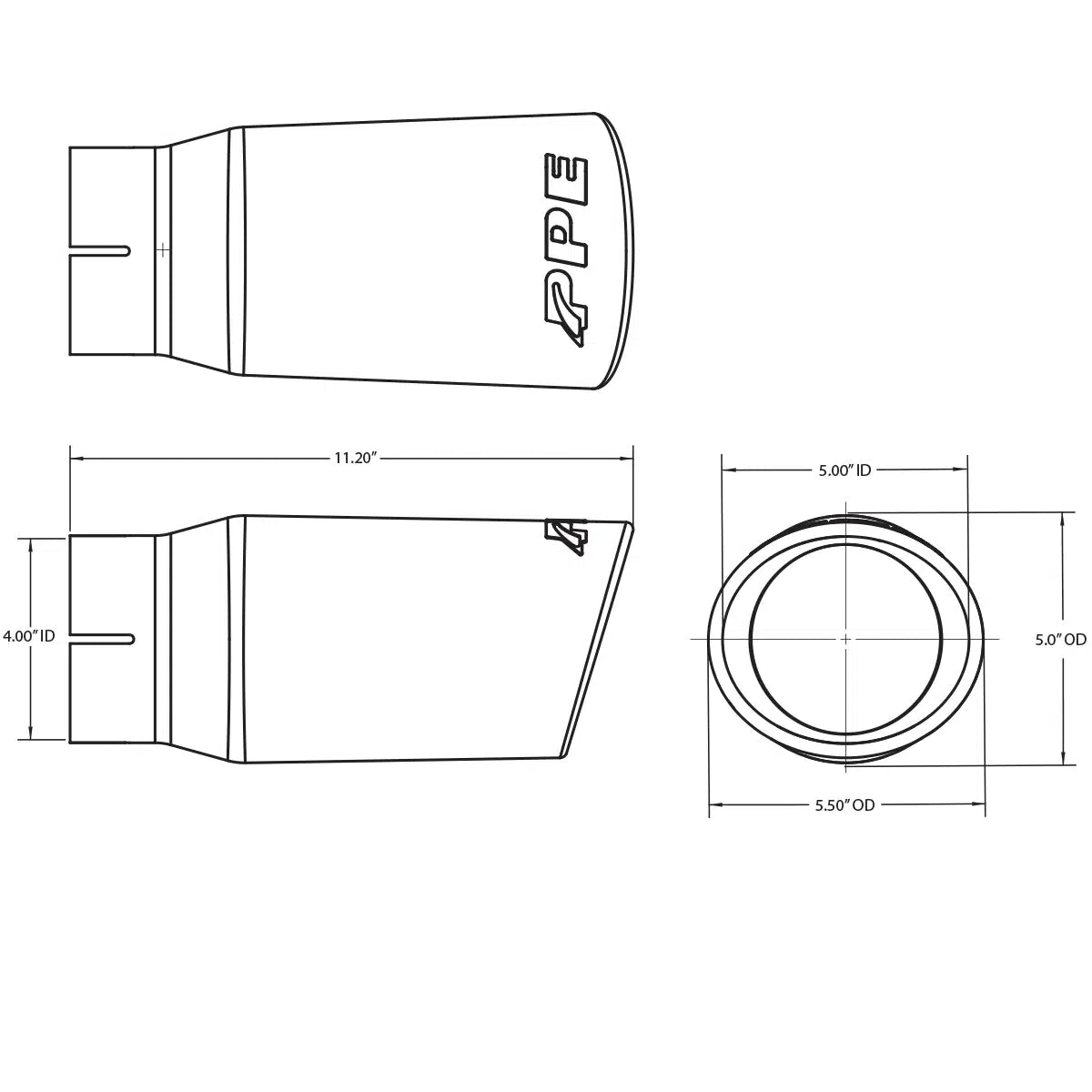 2001-2007 Duramax 304 Stainless Steel Polished Exhaust Tip (117020000)-Exhaust Tips-PPE-Dirty Diesel Customs