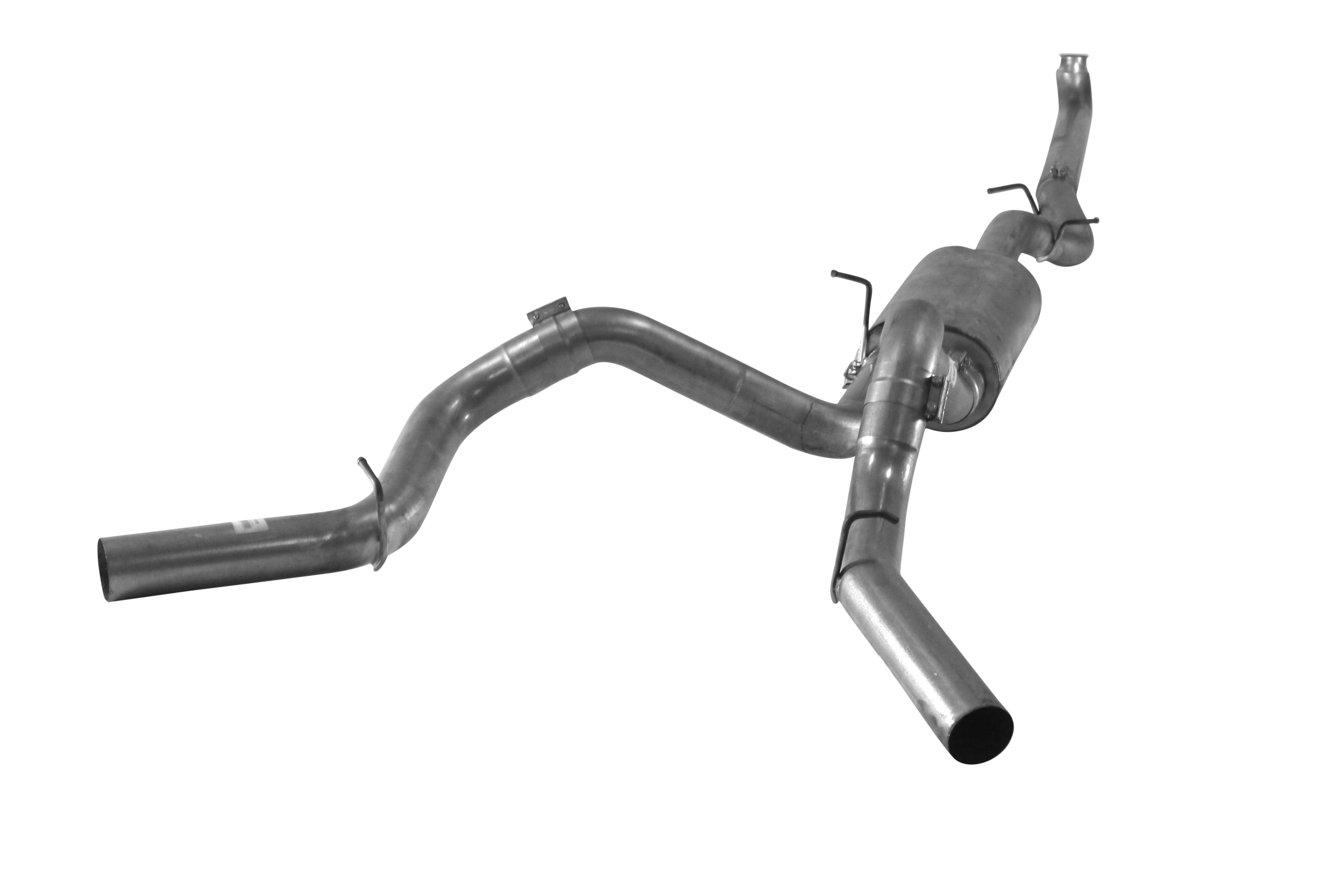 2001-2007 Duramax 4" Downpipe Back Dual Exhaust System w/ Muffler (FLO-701)-Downpipe Back Exhaust System-Flo-Pro-Dirty Diesel Customs