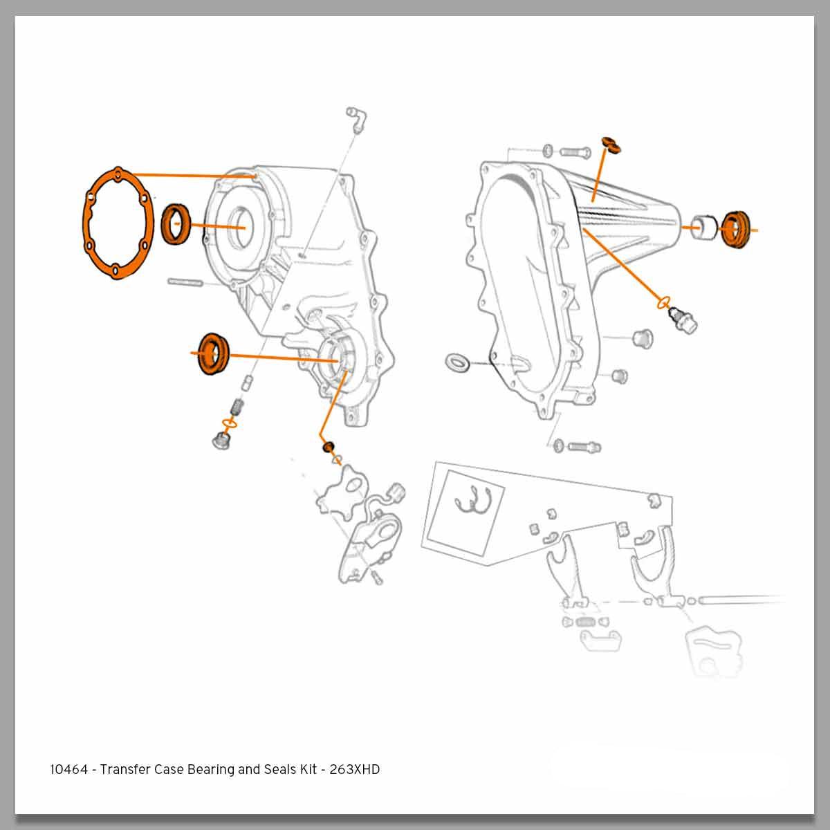 2001-2007 Duramax Transfer Case Bearing & Seal Kit - 263XHD (10464)-Transfer Case Components-Merchant Auto-10464-Dirty Diesel Customs