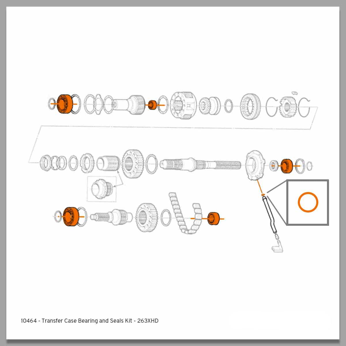 2001-2007 Duramax Transfer Case Bearing & Seal Kit - 263XHD (10464)-Transfer Case Components-Merchant Auto-10464-Dirty Diesel Customs