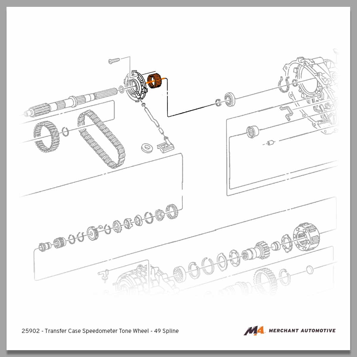 2001-2007 Duramax Transfer Case Speedometer Tone Wheel - 49 Spline (25902)-Transfer Case Components-Merchant Auto-25902-Dirty Diesel Customs