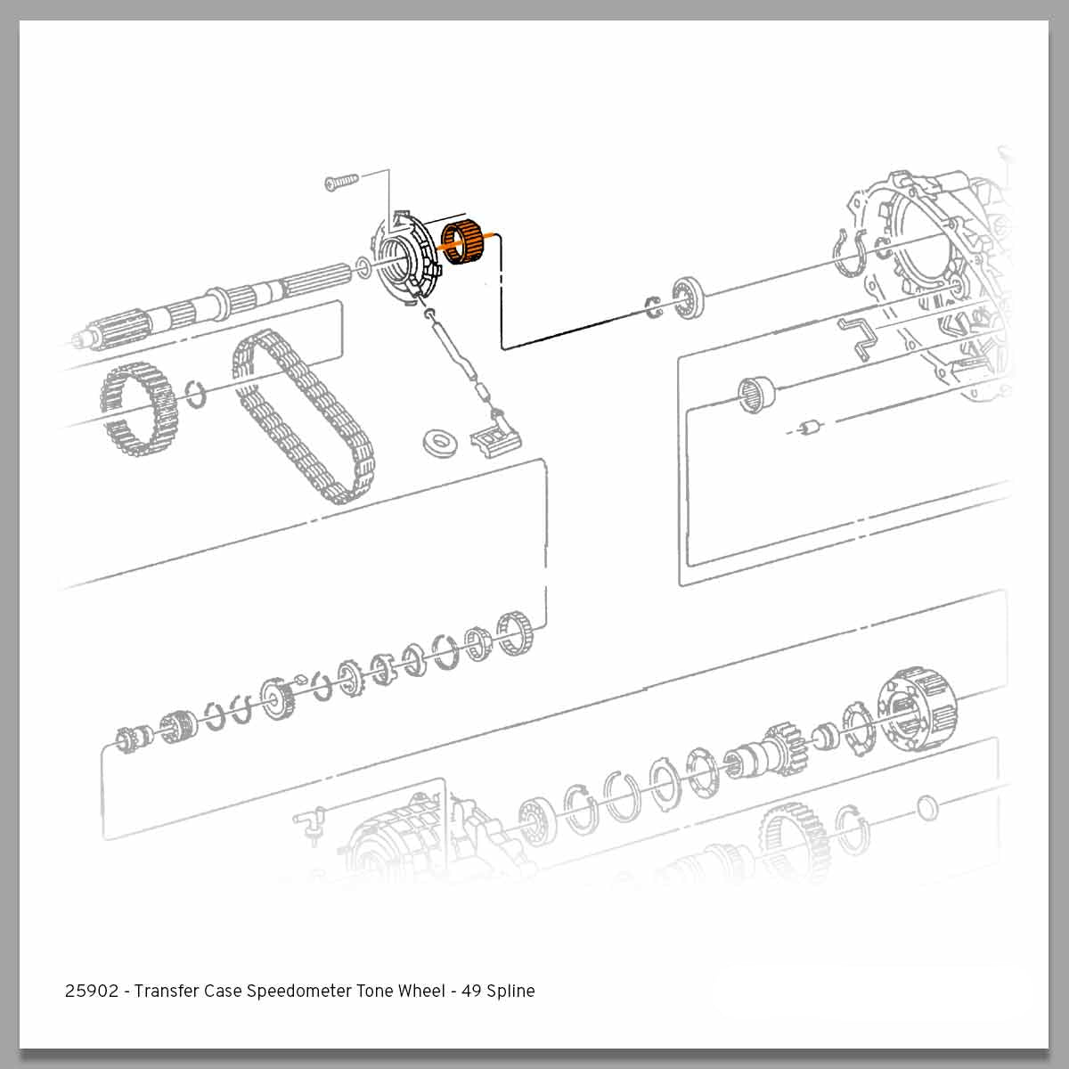 2001-2007 Duramax Transfer Case Speedometer Tone Wheel - 49 Spline (25902)-Transfer Case Components-Merchant Auto-Dirty Diesel Customs