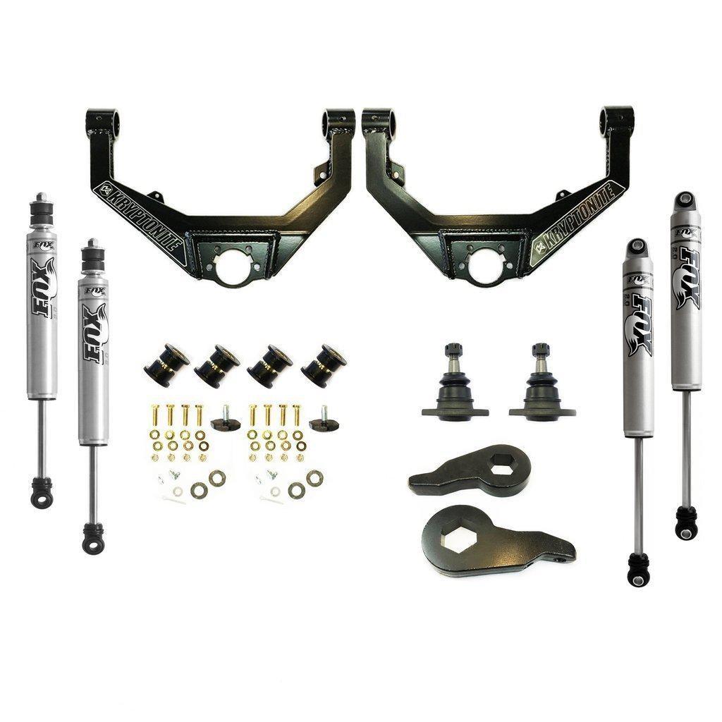 2001-2010 Duramax Stage 3 Leveling Kit w/ Fox Shocks (KR10STAGE3FOX)-Leveling Kit-KRYPTONITE-KR10STAGE3FOX-Dirty Diesel Customs