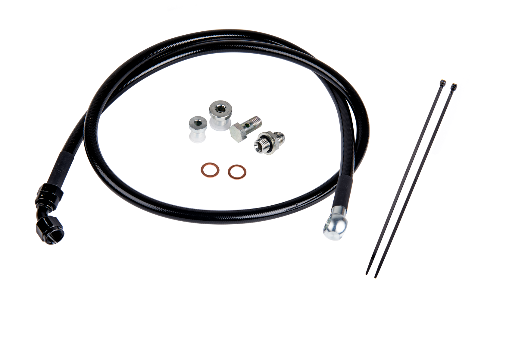 2001-2016 Duramax Remote Turbo Oil Feed Line Kit (FPE-DTFL-0116)-Oil Feed Lines-Fleece Performance-FPE-DTFL-0116-Dirty Diesel Customs