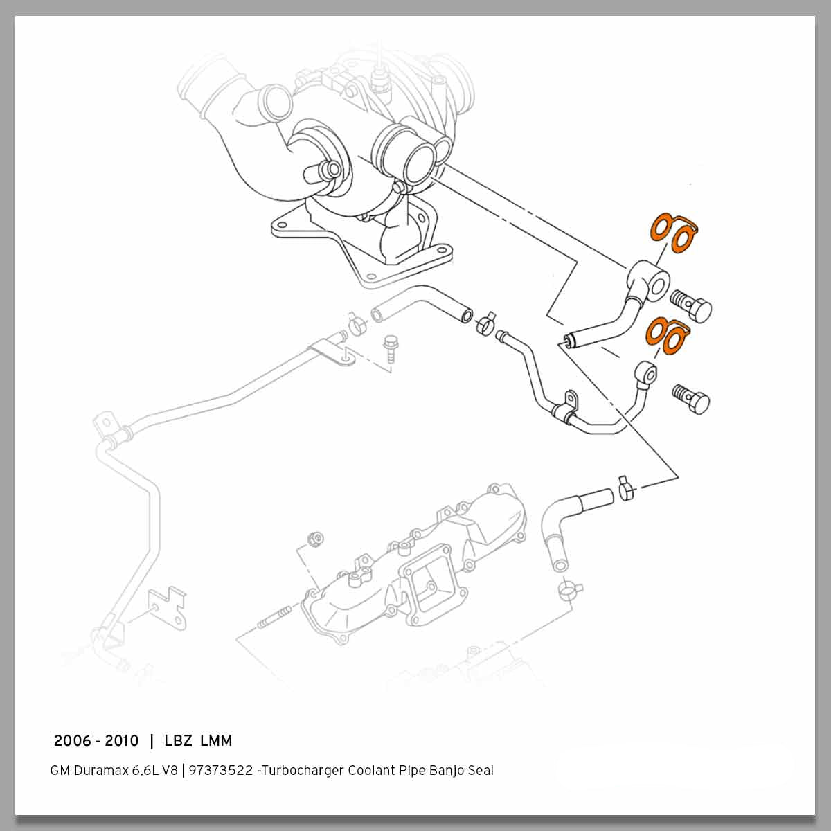 2001-2016 Duramax Turbocharger Coolant Pipe Banjo Seal (97373522)-Coolant Pipes-Merchant Auto-97373522-Dirty Diesel Customs