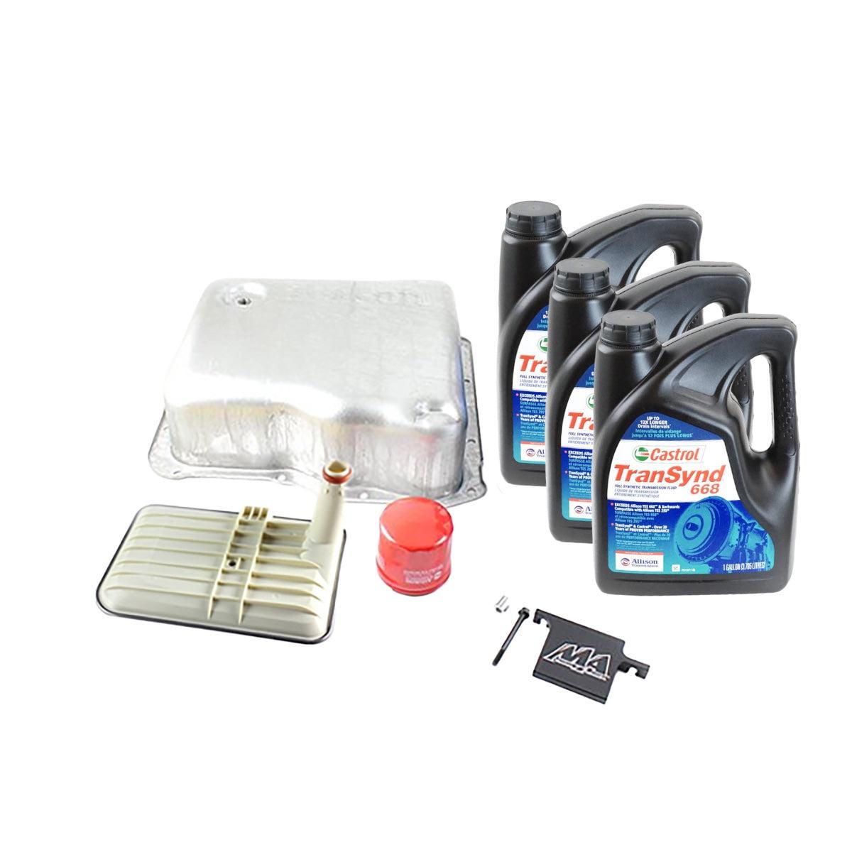 2001-2019 Duramax Allison 1000 Deep Pan Kit 3 Gal Transynd & Filter Lock (10711)-Transmission Pan-Merchant Auto-10711-Dirty Diesel Customs