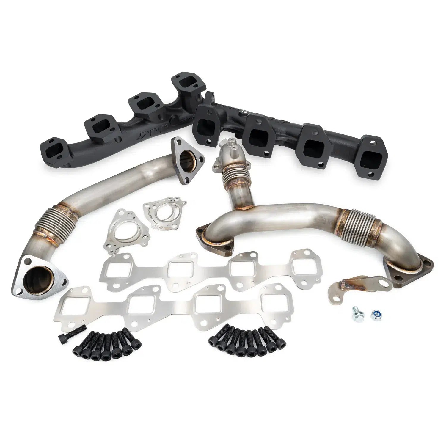 2001-2023 Duramax High Flow Exhaust Manifold W/ Up-Pipe Kit (116111035)-Exhaust Manifold-PPE-116112020-Dirty Diesel Customs