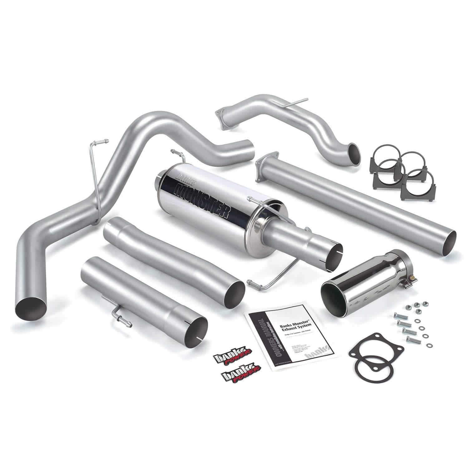 2003-2004 Cummins 4" Turbo Back Exhaust System w/ Muffler (48643)-Turbo Back Exhaust System-Banks Power-48643-Dirty Diesel Customs