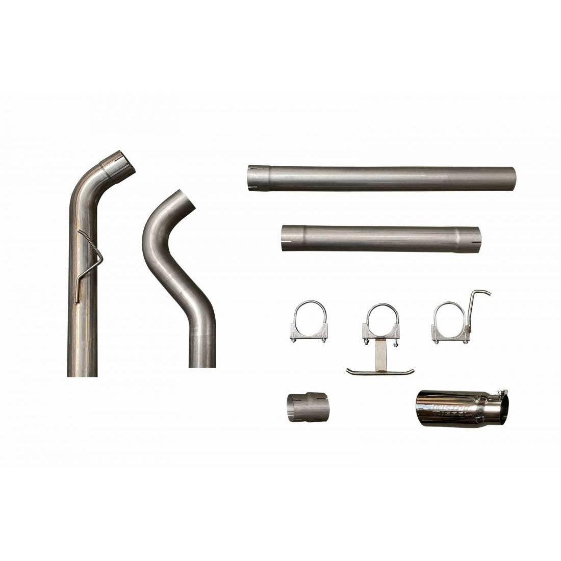 2003-2007 Powerstroke 4" Stainless Steel CAT-Back Exhaust System No Muffler SS (SD-6.0EX403)-Cat Back Exhaust System-Sinister-Dirty Diesel Customs