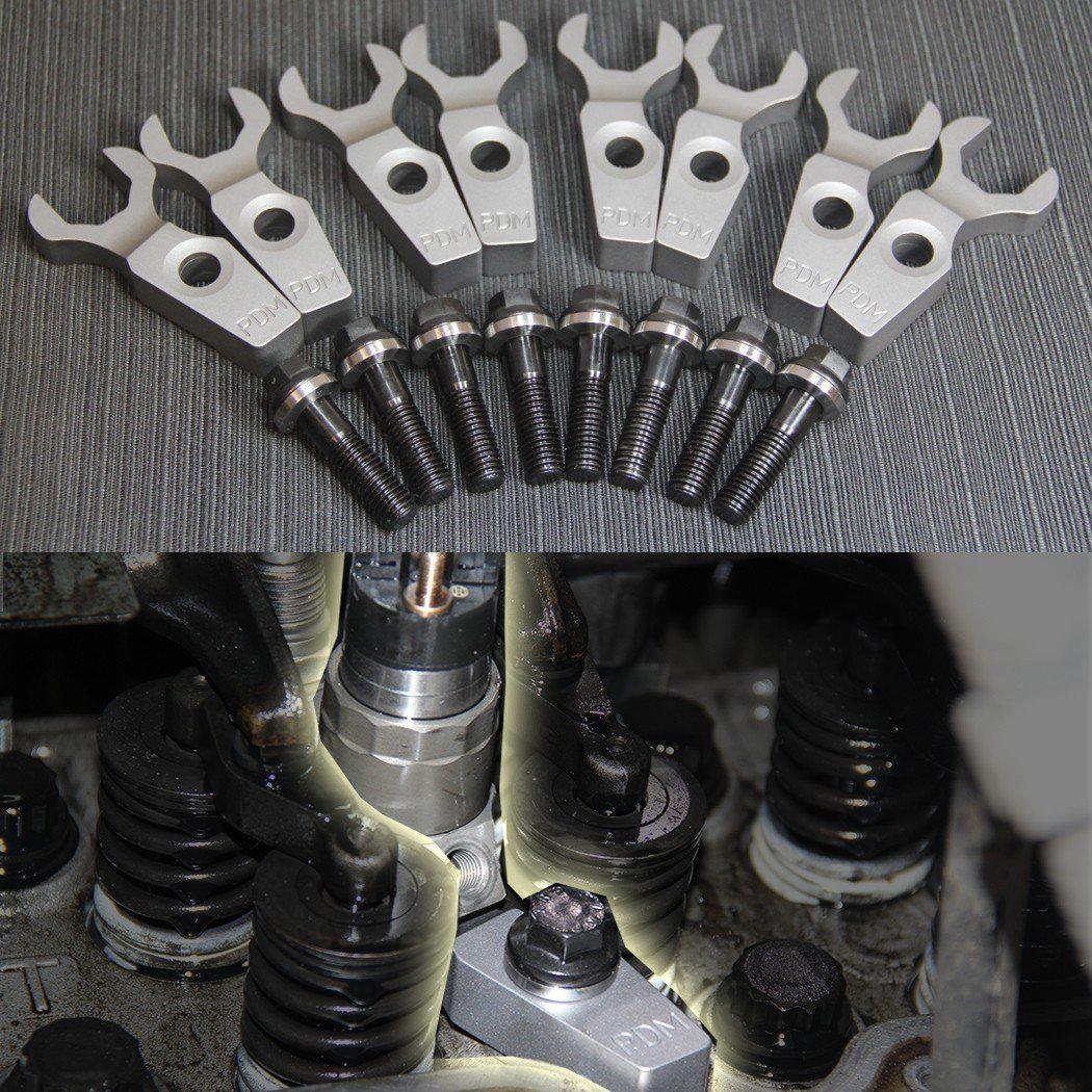 2004.5-2010 Duramax Billet Injector Hold Downs w/ ARP Bolts (PDM-08382)-Injector Hold Downs-Industrial Injection-PDM-08382-Dirty Diesel Customs