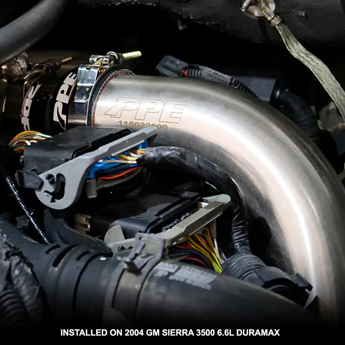 2004.5-2010 Duramax Hot Side Intercooler Charge Pipe 3" Stainless Steel (115022000)-Intercooler Piping-PPE-Dirty Diesel Customs