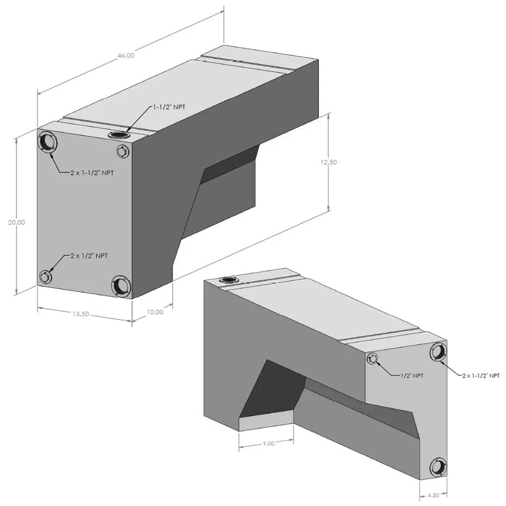 2007-2024 Transit/Sprinter S&B 35 Gallon Wheel Well Water Tank (Passenger Side) (10-3007)-Water Tank-S&B Tanks-10-3007-Dirty Diesel Customs