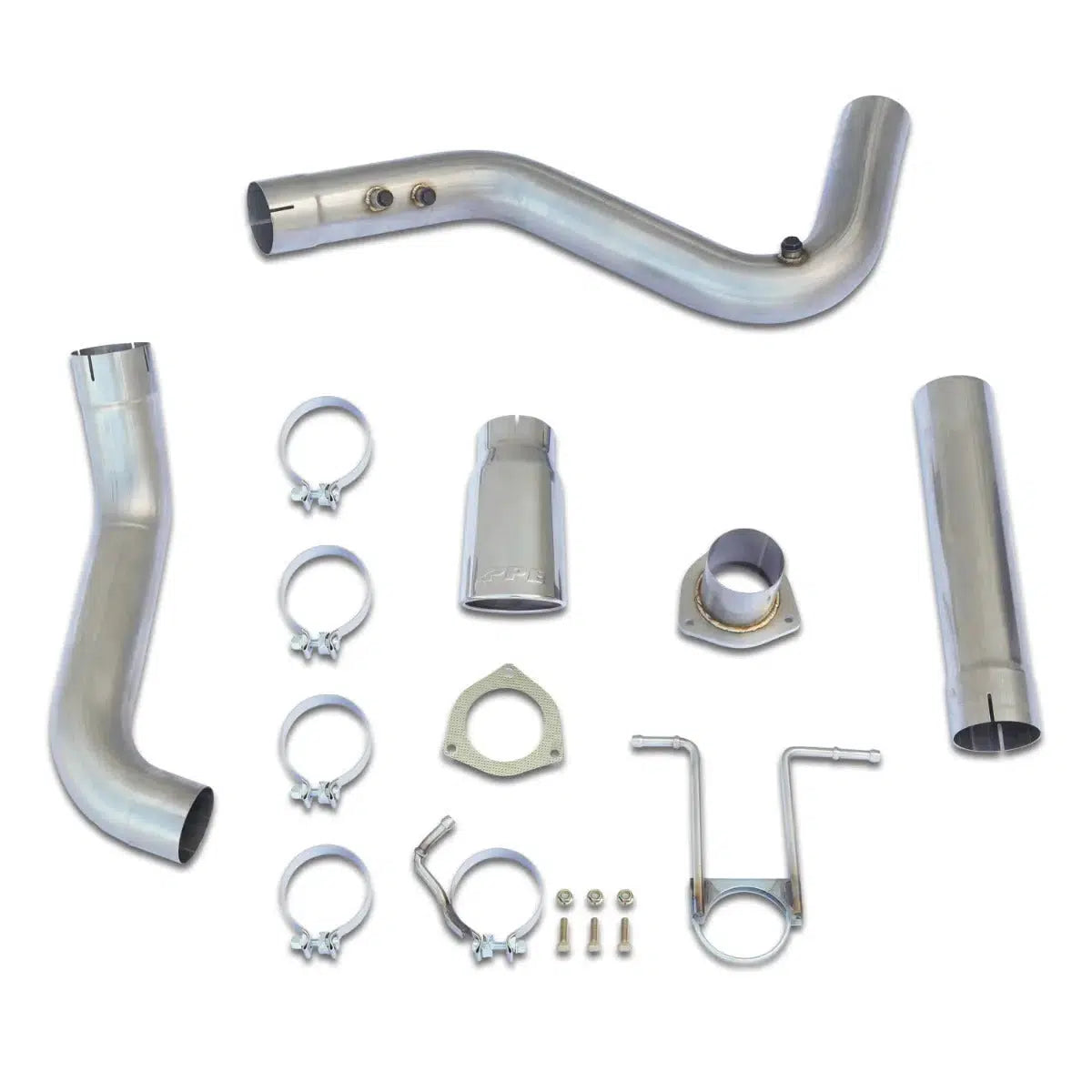 2007.5-2019 Duramax 4" Cat-Back Exhaust Kit 304 SS W/ Polished Tip (117010350)-Exhaust Pipe-PPE-117010350-Dirty Diesel Customs