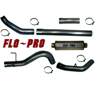 2010-2012 Cummins 4" Turbo Back Exhaust System w/ Muffler (FLO 1848)-Turbo Back Exhaust System-Flo-Pro-Dirty Diesel Customs