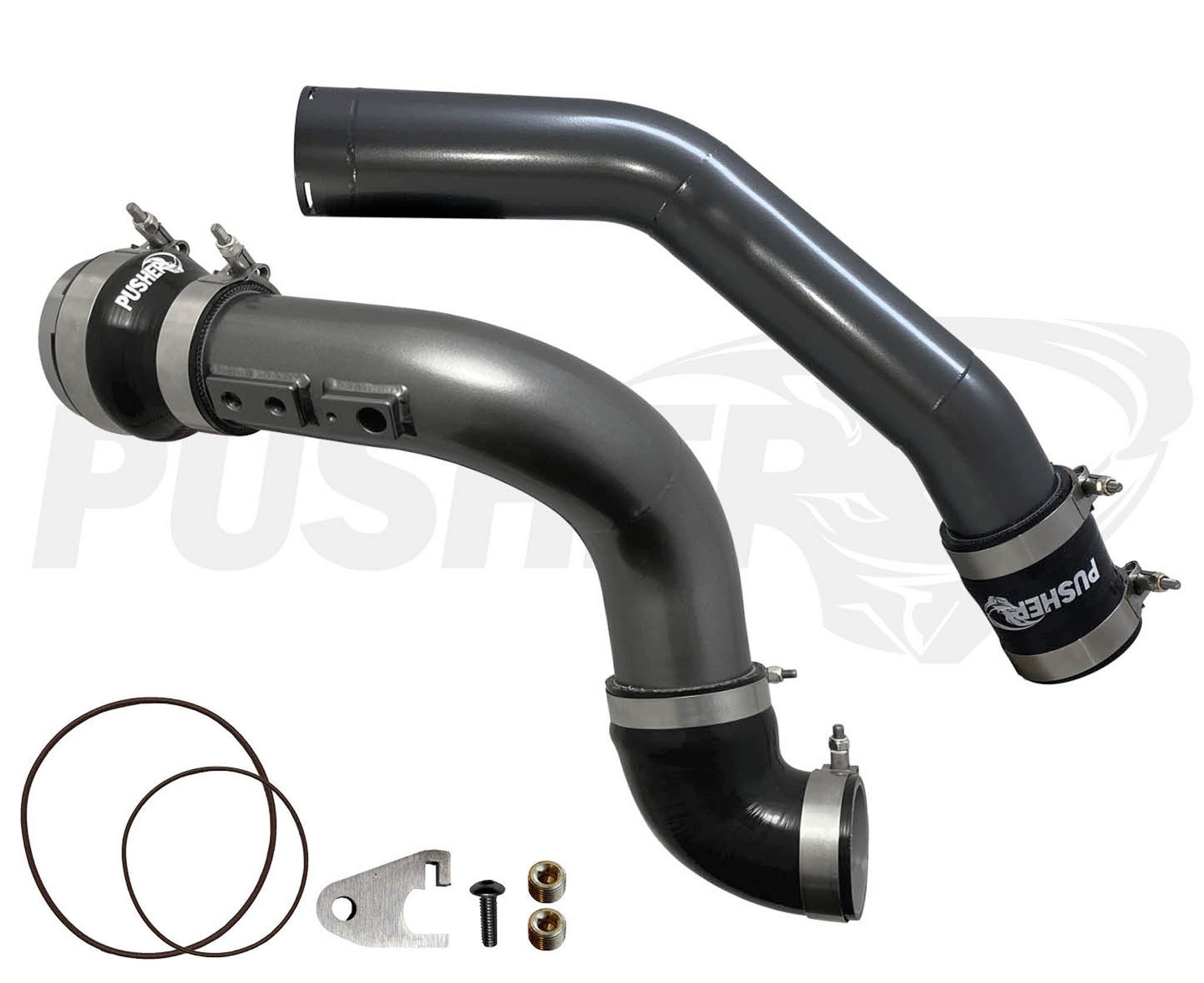 2011-2014 Powerstroke 3" Charge Tube set w/ Throttle Valve Adapter (PFP1114KTA)-Intercooler Piping-Pusher-PFP1114KTA_T-Dirty Diesel Customs