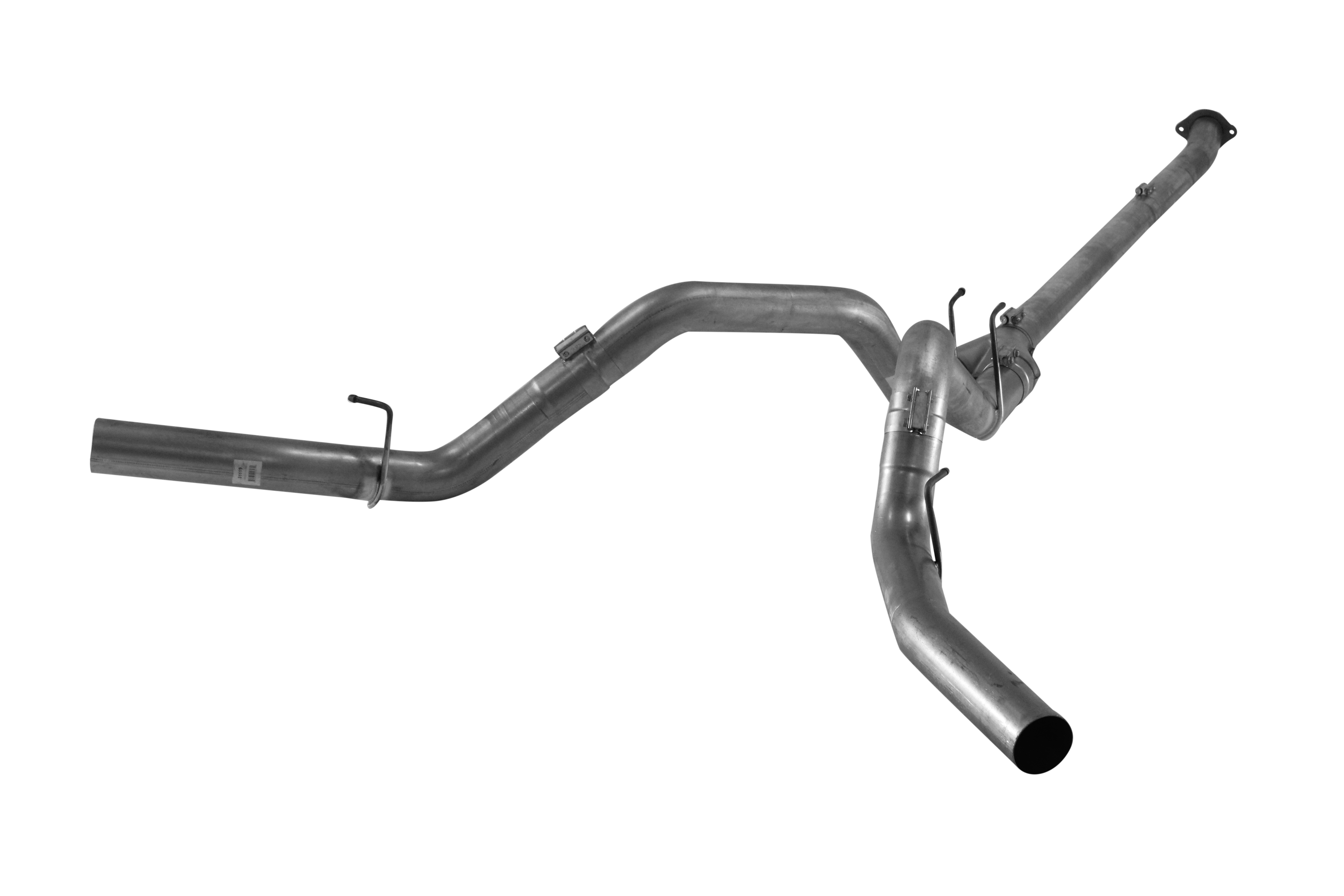 2011-2019 Powerstroke 4" Downpipe Back Dual Exhaust System - No Muffler (FLO 753NB)-Downpipe Back Exhaust System-Flo-Pro-422005-Dirty Diesel Customs