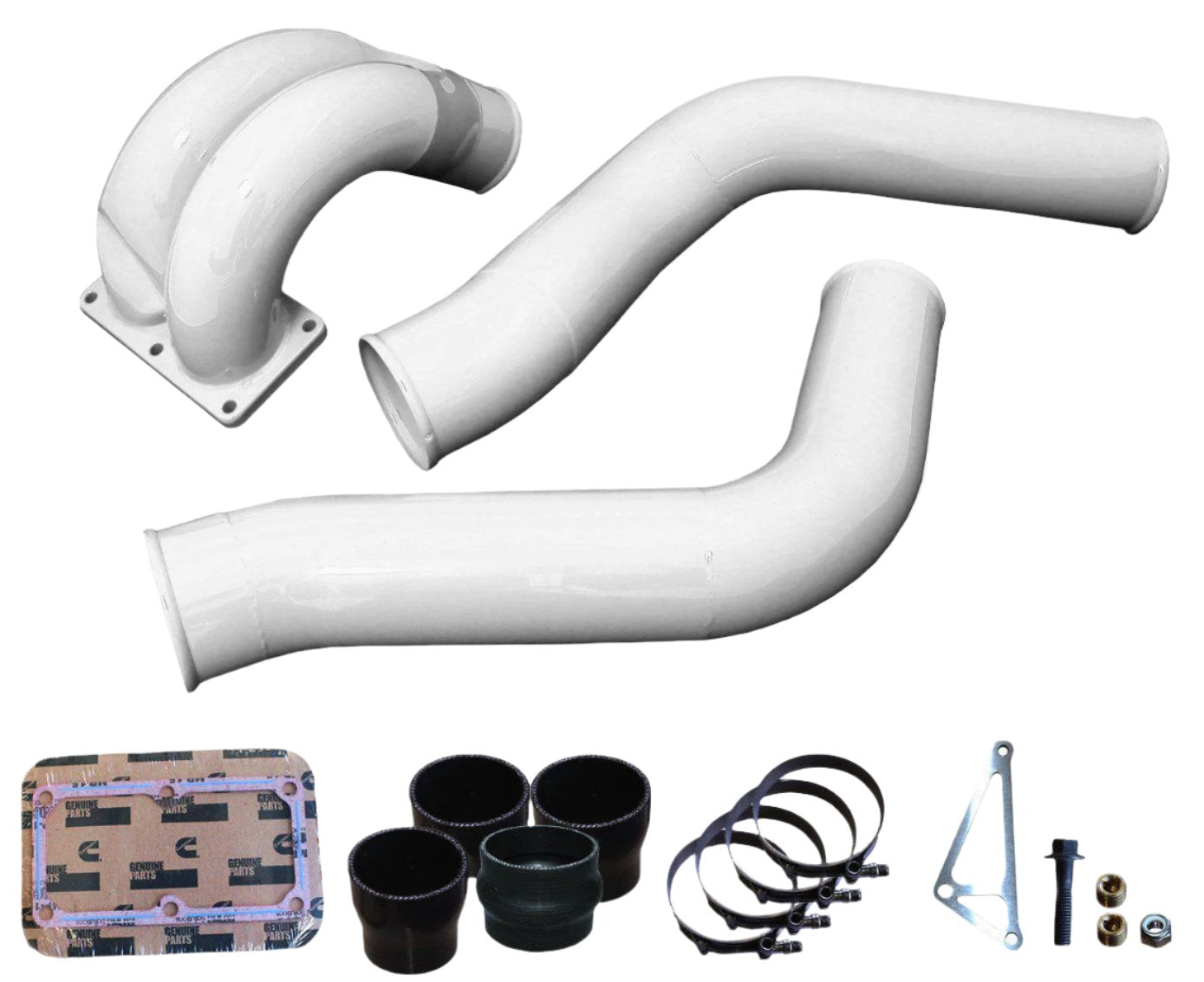 2013-2018 Cummins 3.5" Mega Intake System w/ Passenger-Side Intercooler Tube (PRC1318MW)-Intake Manifold-Pusher-PRC1318MW_W-Dirty Diesel Customs