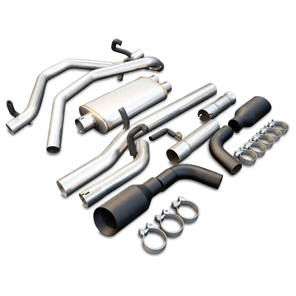 2014-2018 GM 1500 Cat-Back Exhaust System Kit 2.5" W/ Dual Tips SS (11704X0X0)-Exhaust System Kit-PPE-Dirty Diesel Customs