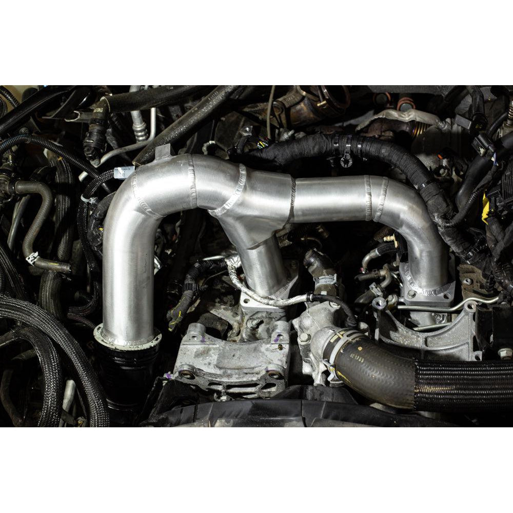 2017-2019 Duramax 3" High Flow Intake Y-Bridge Double Rainbow (L5P-INT-A024)-Intake Elbows-Dirty Diesel Customs-L5P-INT-A024-0132-RAW-Dirty Diesel Customs