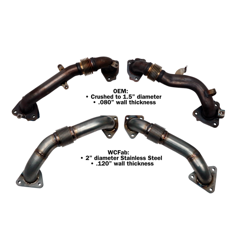 2017-2024 Duramax 2" Stainless Up Pipe Kit (WCF100624)-Up-Pipes-Wehrli Custom Fabrication-Dirty Diesel Customs