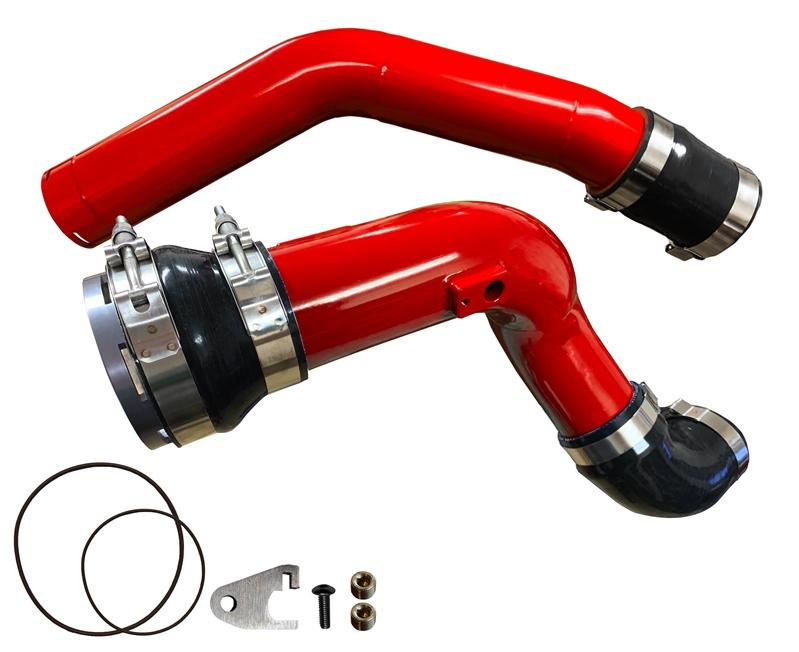 2017-2024 Powerstroke 3" Charge Tube Set w/ Throttle Valve Adapter (PFP17XXKTA)-Intercooler Piping-Pusher-PFP17XXKTA_R-Dirty Diesel Customs