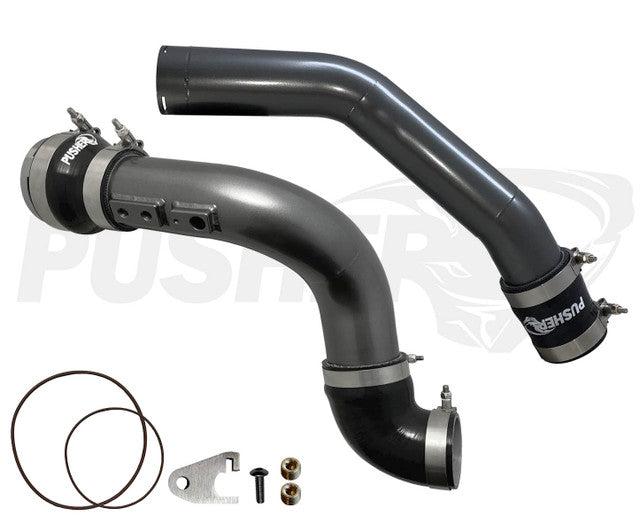 2017-2024 Powerstroke 3" Charge Tube Set w/ Throttle Valve Adapter (PFP17XXKTA)-Intercooler Piping-Pusher-PFP17XXKTA_T-Dirty Diesel Customs