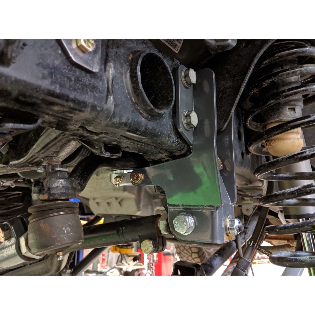 2018 Jeep Front Track Bar w/ Sector Shaft Brace (8869-01)-Track Bar Brace-Synergy MFG-8869-01-Dirty Diesel Customs