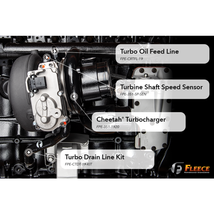 2019-2022 Cummins Cheetah Turbocharger (FPE-351-1920)-Stock Turbocharger-Fleece Performance-Dirty Diesel Customs