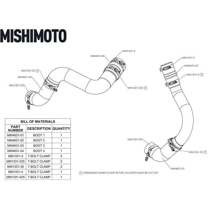 2019+ Cummins Factory Fit Boot Kit (MMBK-RAM-19)-CAC Boots-Mishimoto-Dirty Diesel Customs