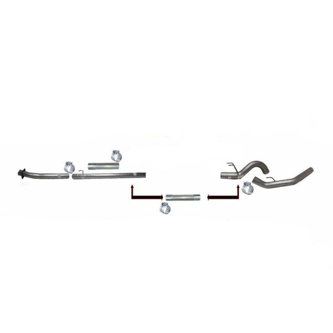 2020-2022 Powerstroke 4" Downpipe Back Exhaust No Muffler (FLO-20343NM)-Downpipe Back Exhaust System-Flo-Pro-FLO-20343NM-Dirty Diesel Customs