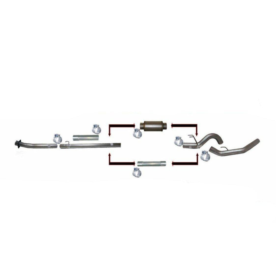 2020-2022 Powerstroke 4" Downpipe Back Exhaust w/ Muffler (FLO-20343)-Downpipe Back Exhaust System-Flo-Pro-421030-Dirty Diesel Customs