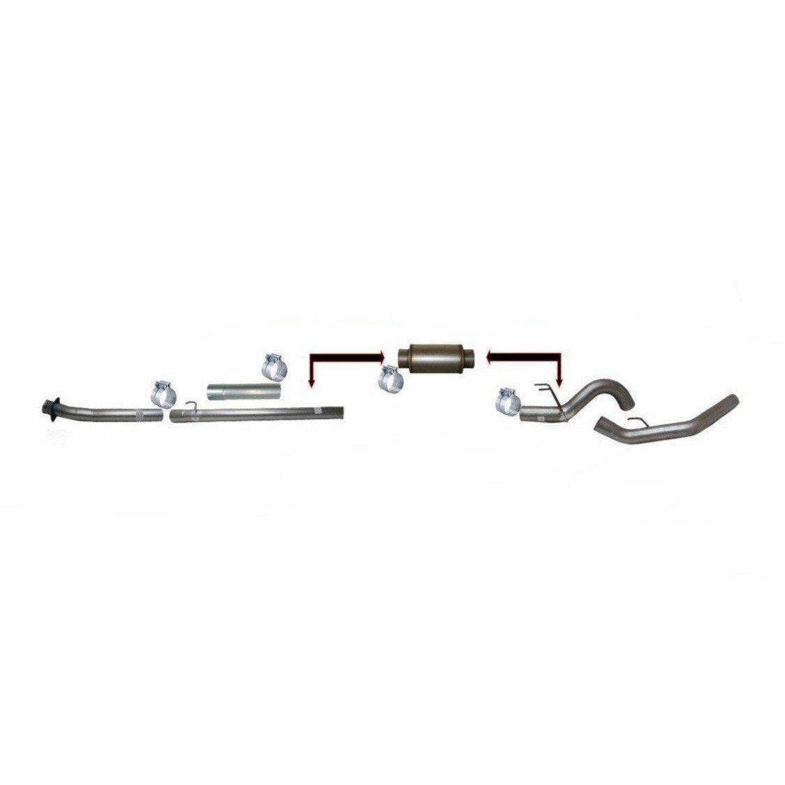 2020-2022 Powerstroke 4" Downpipe Back Exhaust w/ Muffler (FLO-20343)-Downpipe Back Exhaust System-Flo-Pro-FLO-20343-Dirty Diesel Customs