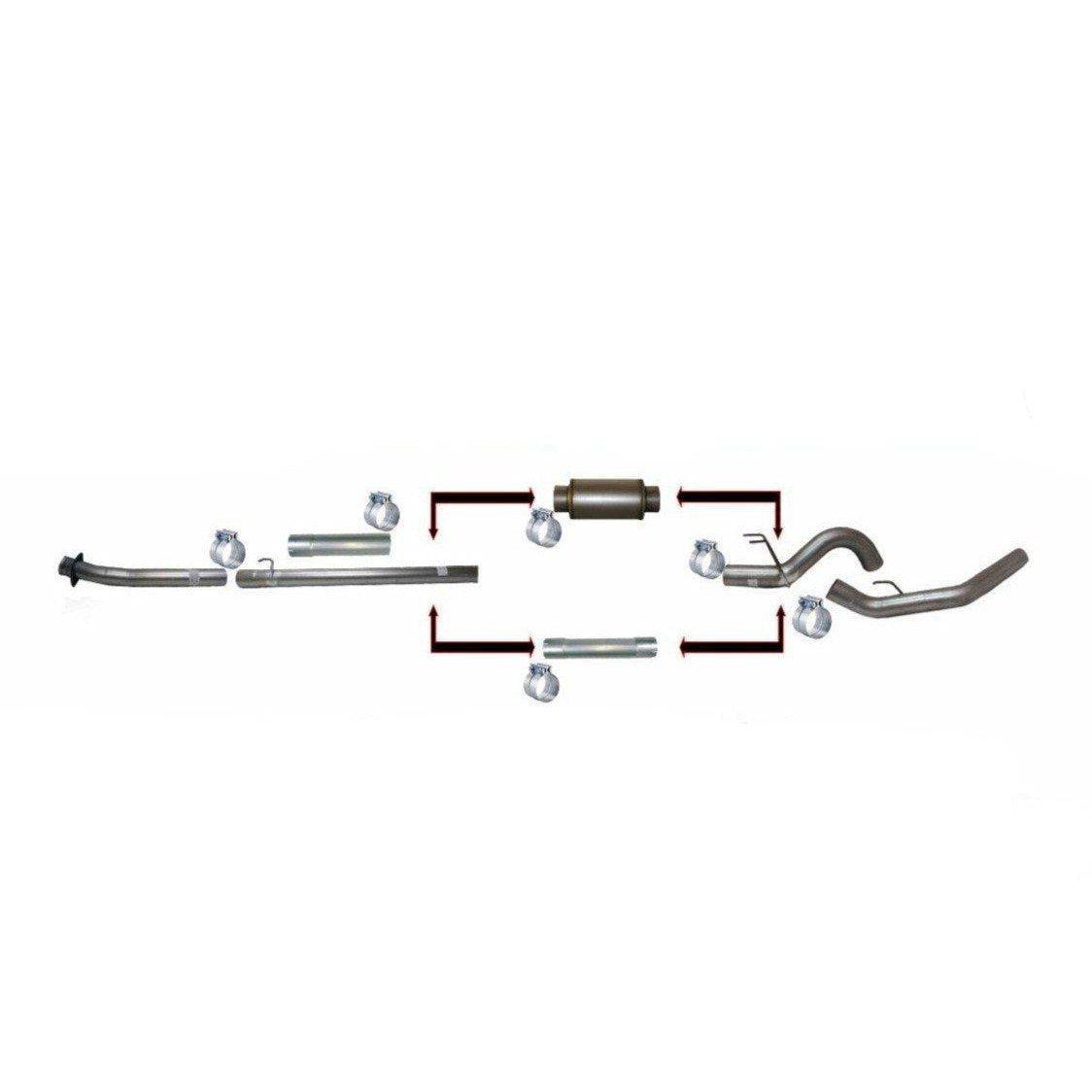 2020-2022 Powerstroke 5" Downpipe Back Exhaust - No Muffler (FLO-20352NM)-Downpipe Back Exhaust System-Flo-Pro-Dirty Diesel Customs