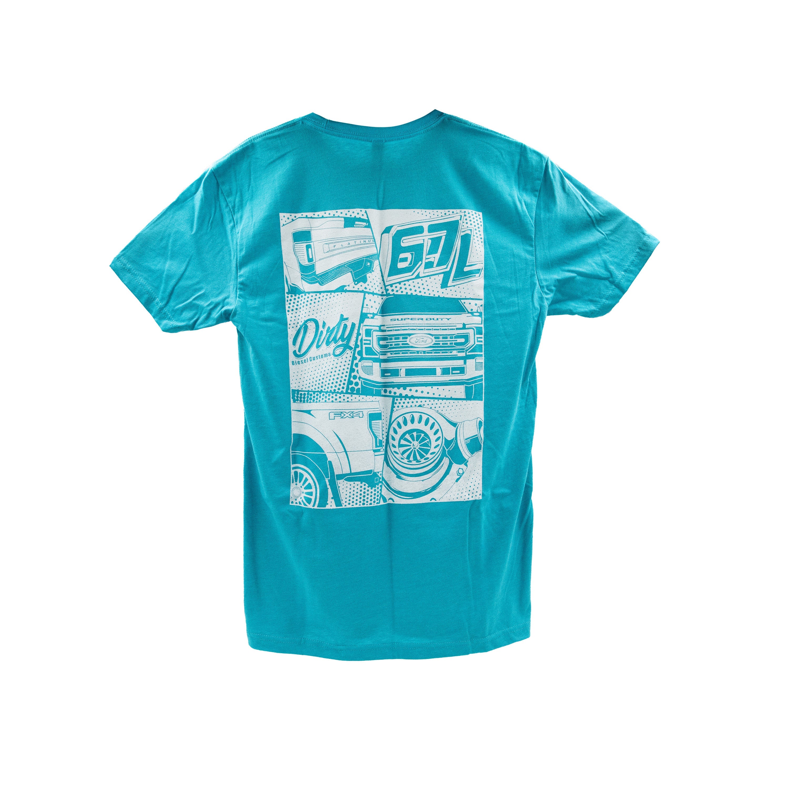 Dirty Diesel Powerstroke Graphic Tee-T-Shirt-Dirty Diesel Customs-DDC-67-Powerstroke-S-Blue-Dirty Diesel Customs