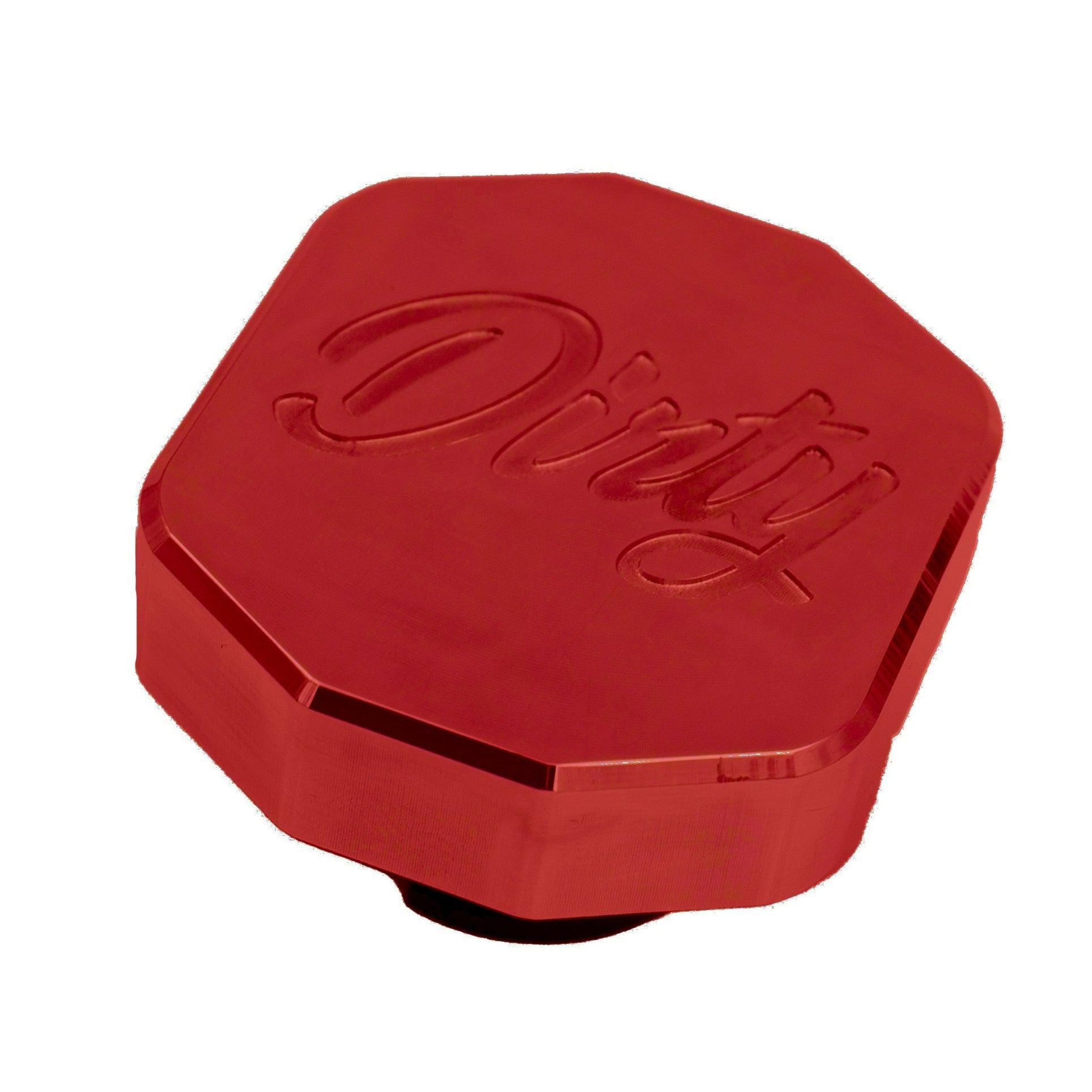 *Discontinued* 1994-2022 Powerstroke Oil Fill Improved Aesthetics Cap (067-ENG-0374)-Engine Caps-Dirty Diesel Customs-067-ENG-0374-RED-Dirty Diesel Customs