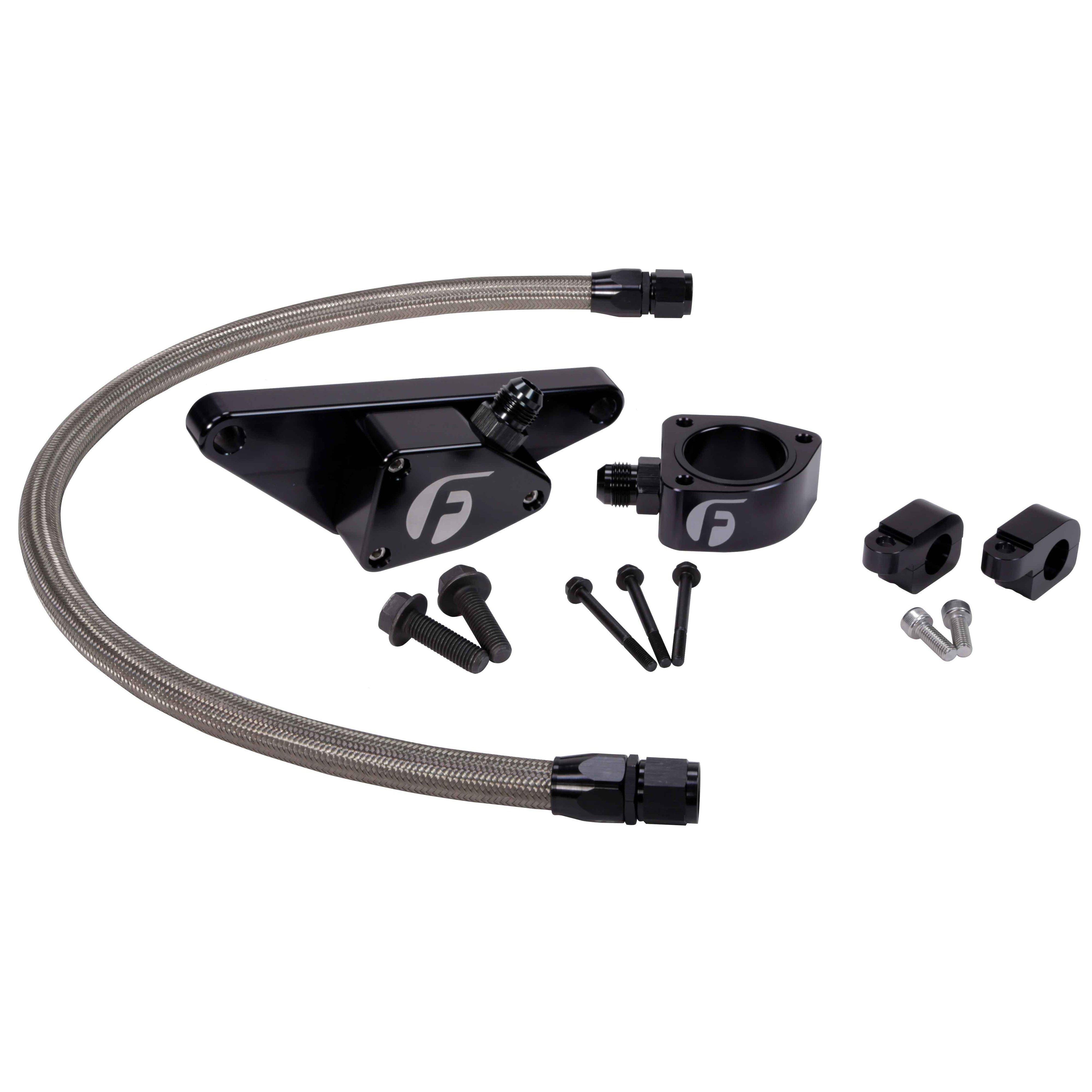 *Discontinued* 2003-2007 Cummins Coolant Bypass Kit (Manual Transmission) w/ Stainless Steel Braided Line (FPE-CLNTBYPS-CUMMINS-SS)-Coolant Bypass Kit-Fleece Performance-FPE-CLNTBYPS-CUMMINS-SS-Dirty Diesel Customs