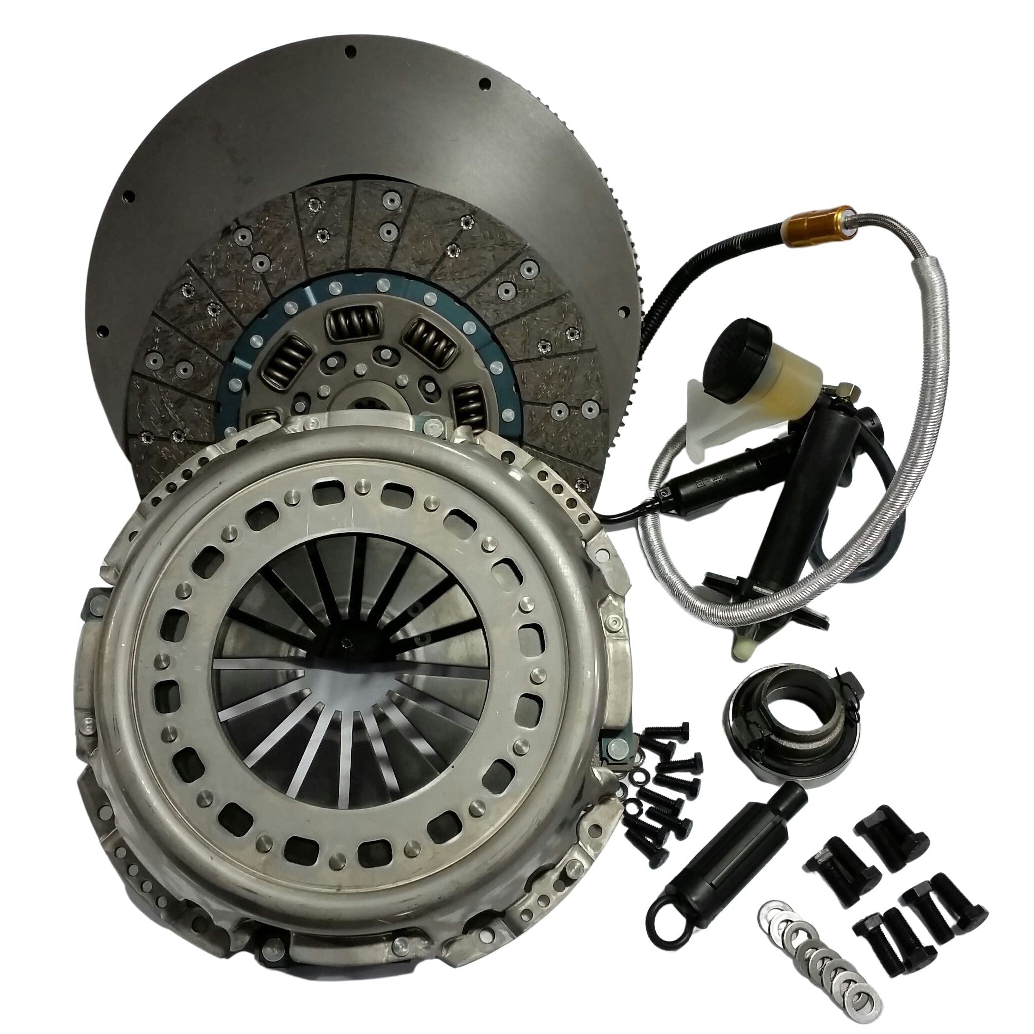 *Discontinued* 2006-2017 Cummins HD Stock OEM Wide Plate Solid Clutch Kit w/Flywheel 400HP/800ft-lb (NMU70G56-HD)-Stock Replacement Clutch-Valair-NMU70G56-HD-Dirty Diesel Customs