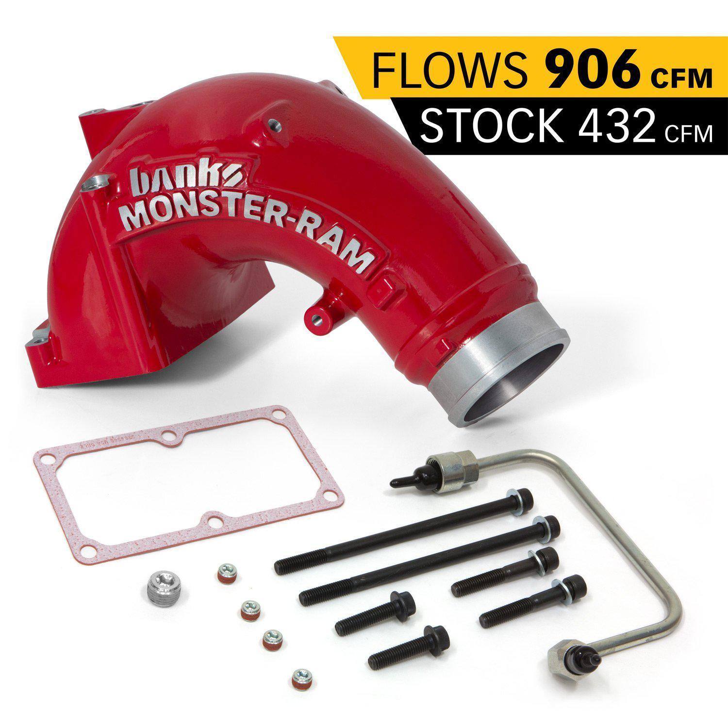 *Discontinued* 2007.5-2018 Cummins 3.5" Monster Ram Intake w/ Fuel Line (42788-pc)-Intake Elbows-Banks Power-42788-PC-Dirty Diesel Customs