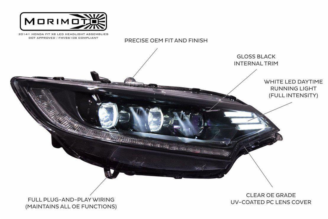 *Discontinued* 2014-2019 Honda Fit XB LED Black Headlights (LF471)-Headlights-Morimoto-LF471-Dirty Diesel Customs