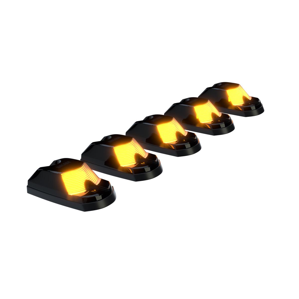 *Discontinued* 2017-2022 Powerstroke Amber LED w/ Smoked Lens Cab Lights Set (264343BK)-Cab Lights-RECON Lights-264343BK-Dirty Diesel Customs