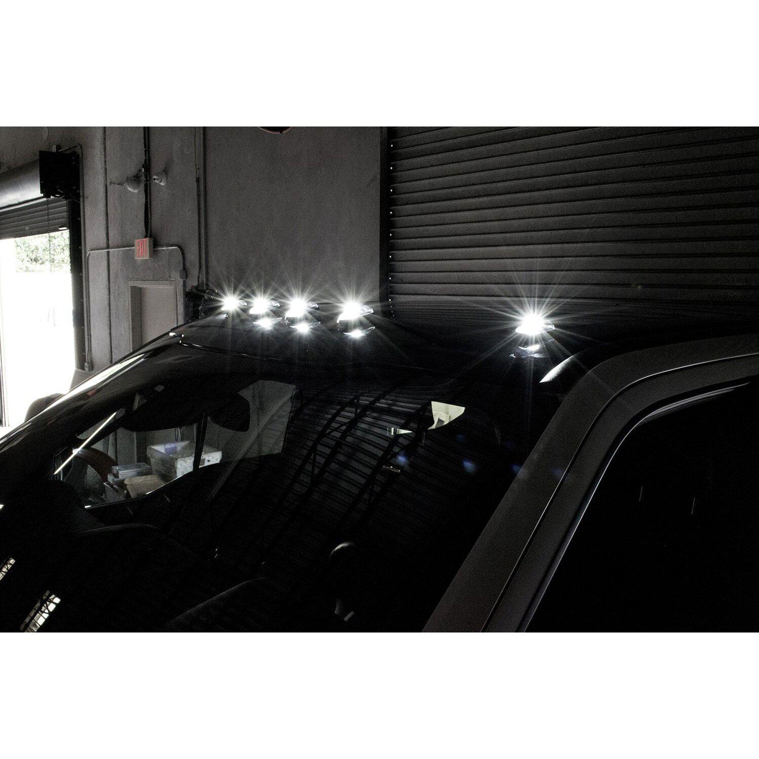 *Discontinued* 2017-2024 Powerstroke Non-OEM White LED w/ Smoked Lens Cab Lights Set (264342WHBK)-Cab Lights-RECON Lights-264342WHBK-Dirty Diesel Customs