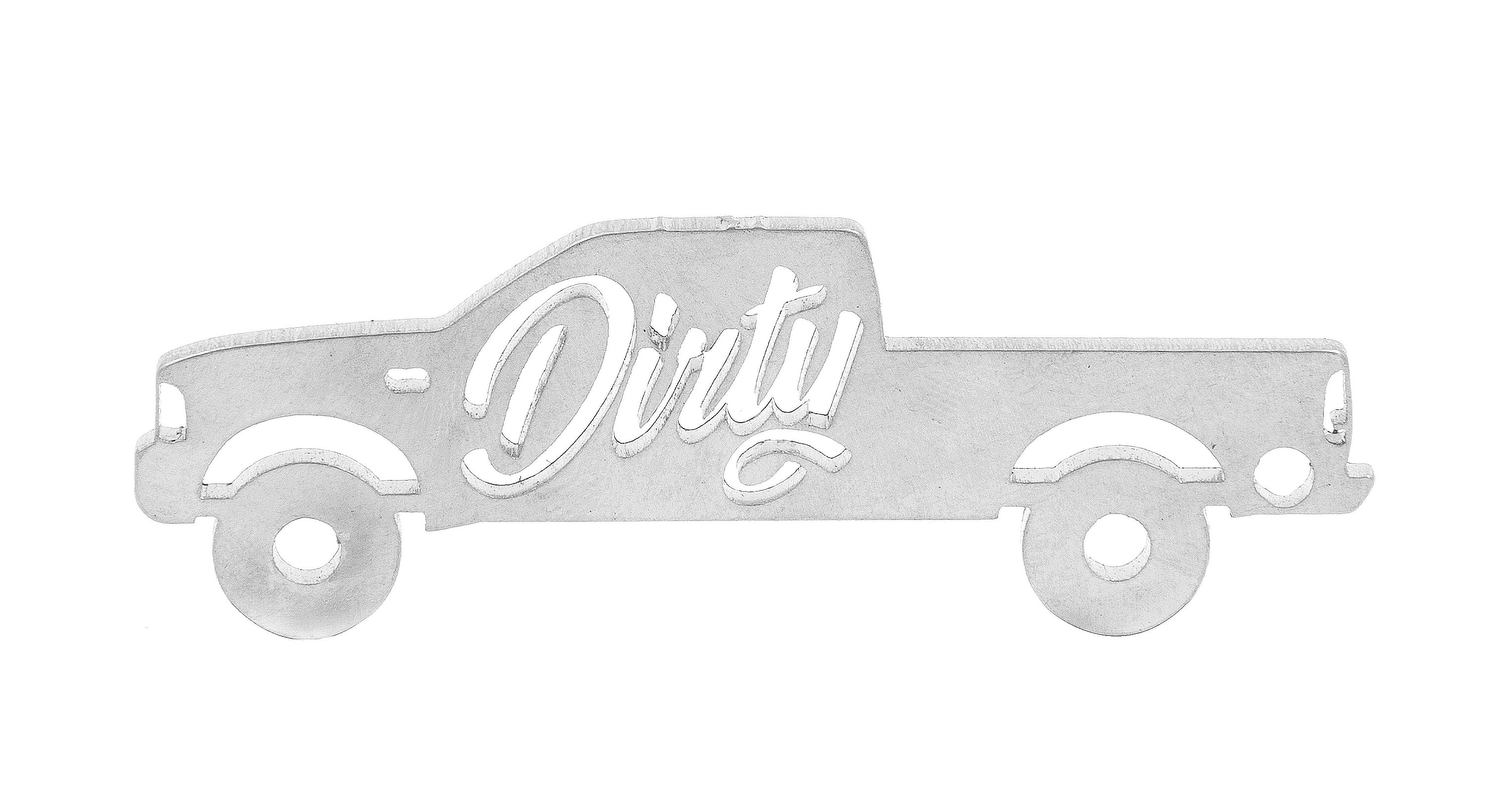 *Discontinued* Dirty Powerstroke Silhouette Keychain-Keychain-Dirty Diesel Customs-DDC-KEY-0414-Dirty Diesel Customs