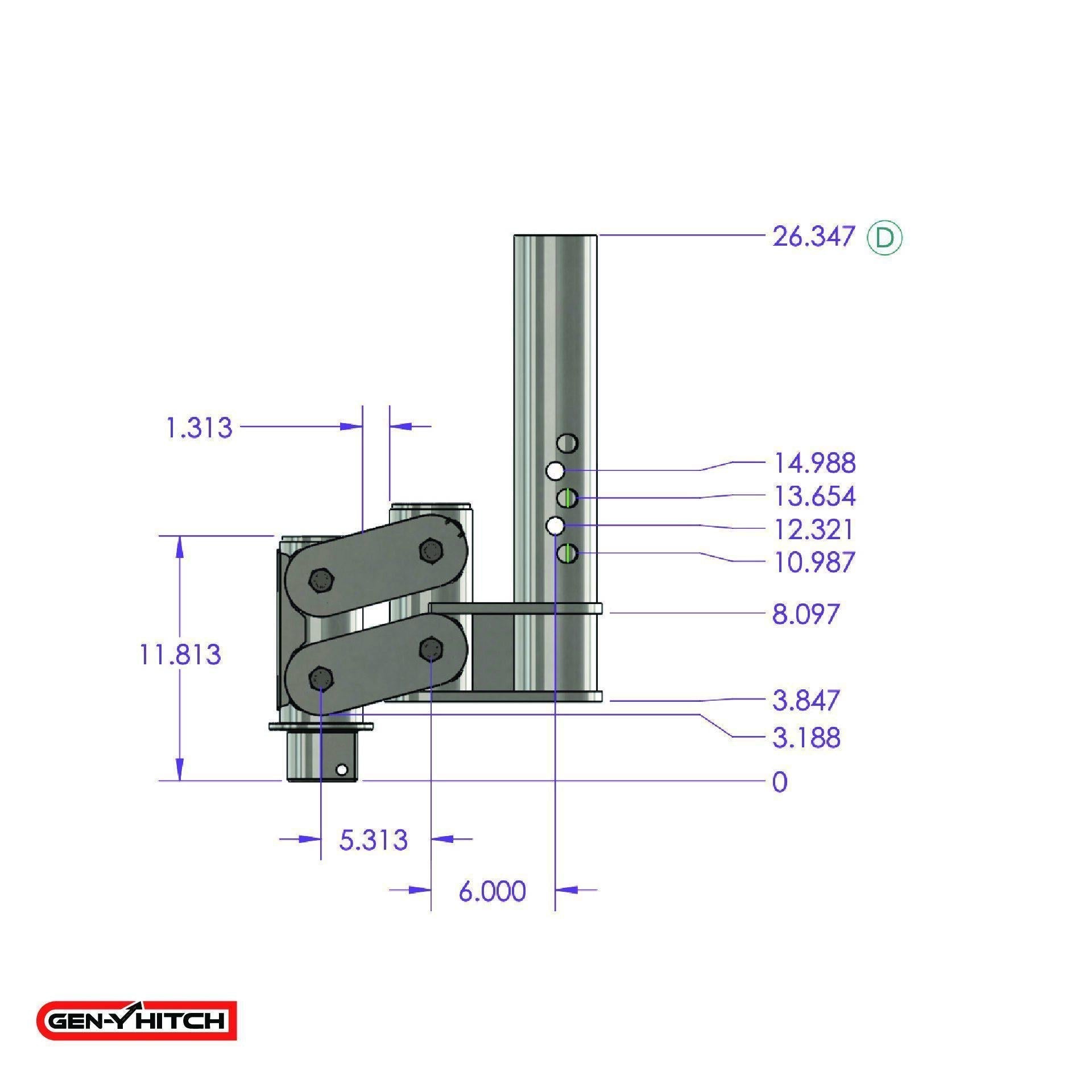 *Discontinued* Pegasus Torsion Flex 11" Extension Gooseneck Coupler (GH-7006)-Towing Accessories-Gen-Y Hitch-Dirty Diesel Customs