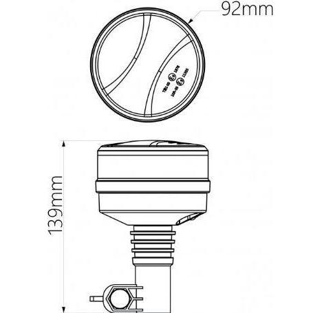 *Discontinued* SAE Compliant WB27 Pole Mount Beacon (10-20189)-Work Lights-Speed Demon-10-20189-Dirty Diesel Customs