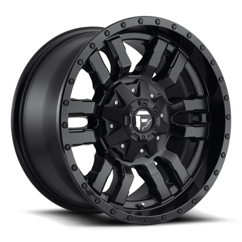 Fuel 1PC D596 SLEDGE - Matte Black Gloss Black Lip-Wheels-Fuel-Dirty Diesel Customs